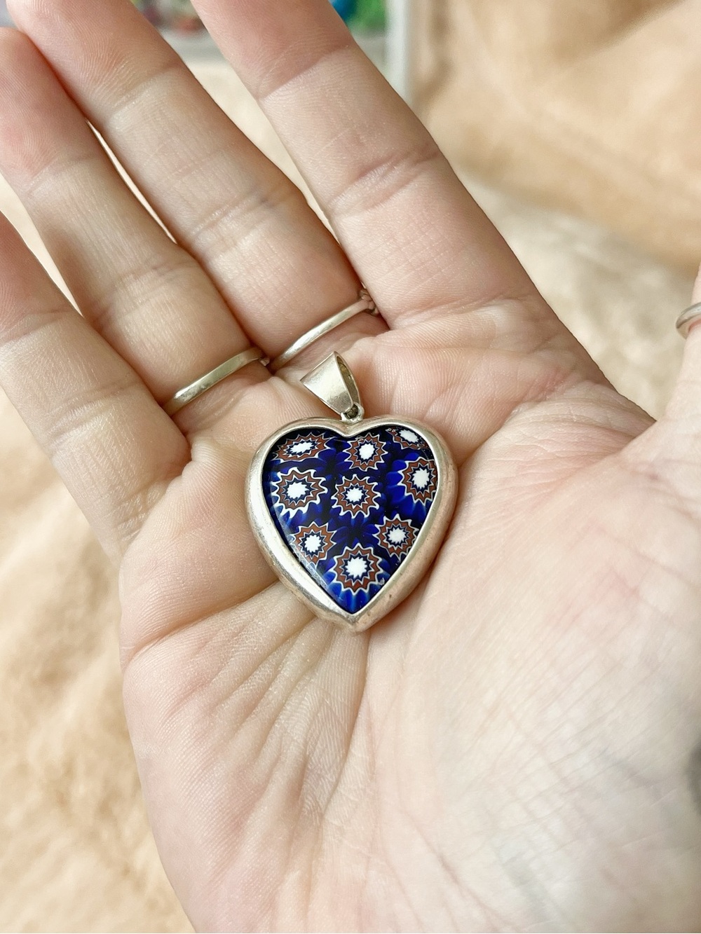 Murano glass heart 925 pendant